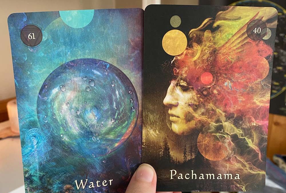 Today’s cards: Water (61/7) and Pachamama (40/4)
